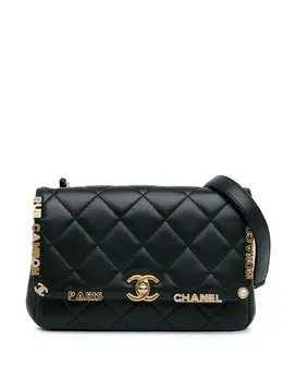 CHANEL Pre-Owned: Чёрная сумка через плечо 