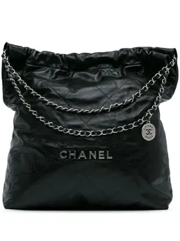 CHANEL Pre-Owned: Чёрная сумка-шоппер 