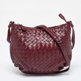 Bottega Veneta: Бордовая сумка через плечо 