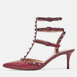 Valentino: Бордовые туфли  Rockstud