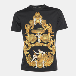 Versace: Чёрная футболка  Baroque