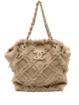 CHANEL Pre-Owned: Бежевая сумка-шоппер 