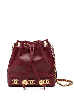 CHANEL Pre-Owned: Бордовая сумка-шоппер 