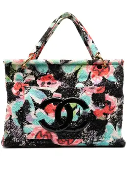 CHANEL Pre-Owned: Сумка-шоппер с растительным принтом 