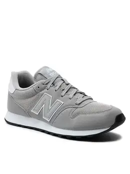 New Balance: Серебристые кроссовки  500