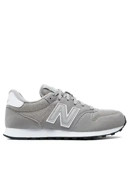 New Balance: Серебристые кроссовки  500