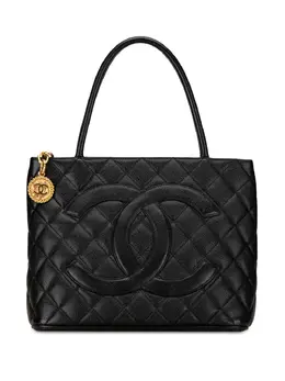 CHANEL Pre-Owned: Чёрная сумка-шоппер 