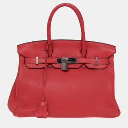 Hermes: Красная сумка-шоппер  Birkin 30