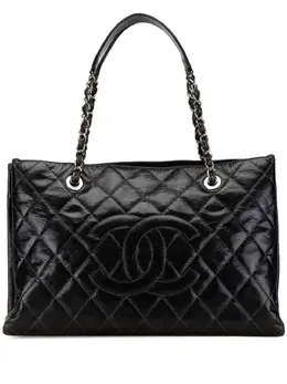 CHANEL Pre-Owned: Чёрная сумка-шоппер 