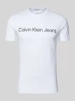 Calvin Klein Jeans: Белая футболка 