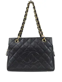 CHANEL Pre-Owned: Чёрная сумка-шоппер 