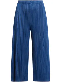 Pleats Please Issey Miyake: Голубые брюки 