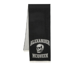 Alexander McQueen: Шарф  Skull с принтом