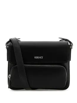 Versace: Чёрная сумка 