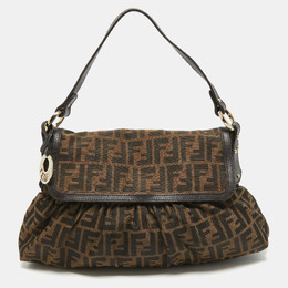 Fendi: Коричневая сумка  Zucca