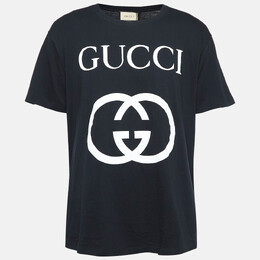 Gucci: Чёрная футболка  GG