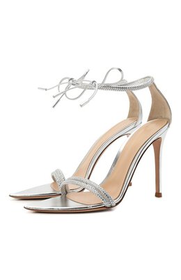 Gianvito Rossi: Серебристые босоножки  Stark