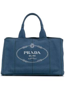 Prada Pre-Owned: Голубая сумка-шоппер 