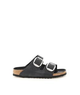 BIRKENSTOCK: Серебристые шлёпанцы 