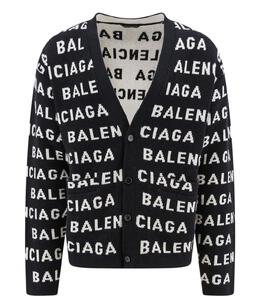 BALENCIAGA: Чёрный кардиган 