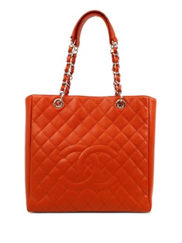CHANEL Pre-Owned: Оранжевая сумка-шоппер 