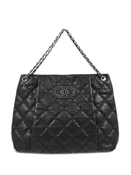 CHANEL Pre-Owned: Чёрная сумка-шоппер 