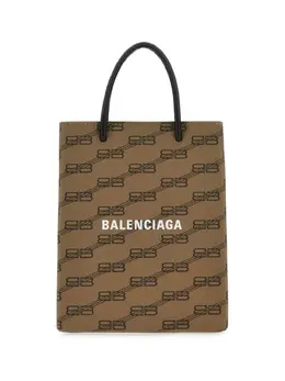Balenciaga: Сумка-шоппер  BB с принтом