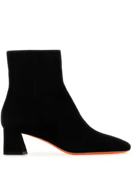 Santoni: Чёрные ботинки 
