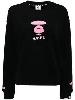 AAPE BY *A BATHING APE®: Чёрный свитшот 