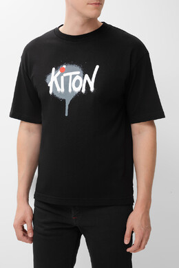 Kiton: Чёрная футболка 