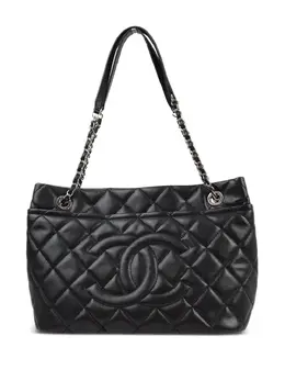 CHANEL Pre-Owned: Чёрная сумка-шоппер 