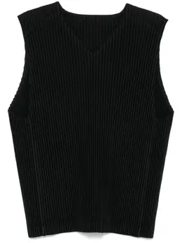 Homme Plissé Issey Miyake: Чёрный жилет 