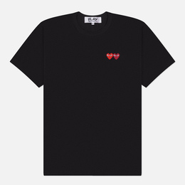 Comme des Garcons Play: Чёрная футболка  Double Heart