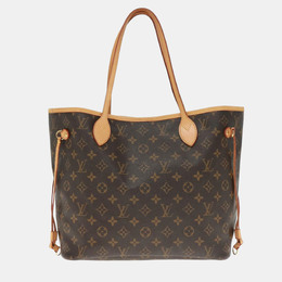 Louis Vuitton: Коричневая сумка-шоппер  Neverfull MM