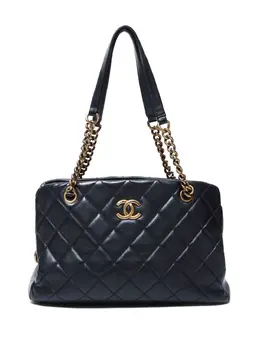 CHANEL Pre-Owned: Чёрная сумка-шоппер 