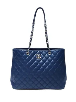 CHANEL Pre-Owned: Синяя сумка-шоппер 