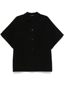 Gucci: Чёрное пальто  GG