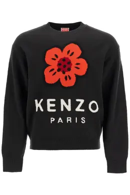 Kenzo: Свитер с цветочным принтом 