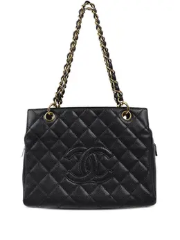 CHANEL Pre-Owned: Чёрная сумка-шоппер 