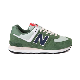 New Balance: Зелёные кроссовки  574