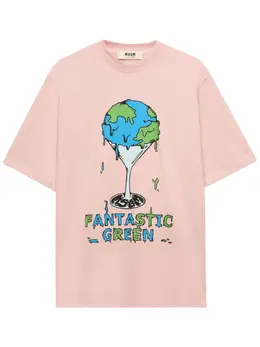 MSGM: Зелёная футболка  Fantastic Green