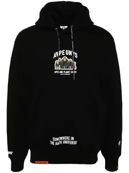 AAPE BY *A BATHING APE®: Чёрная толстовка 