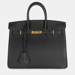 Hermes: Чёрная сумка-шоппер  Birkin 25