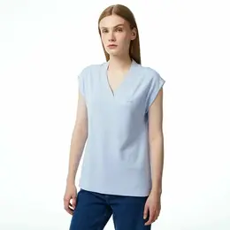 LACOSTE: Голубая футболка 