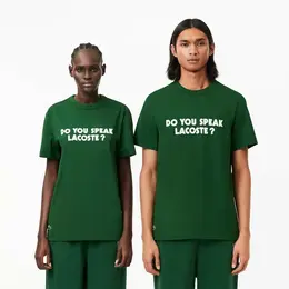 LACOSTE: Зелёная футболка 