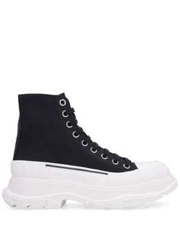 Alexander McQueen: Чёрные кроссовки  Tread Slick