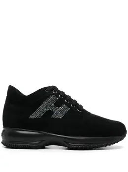 Hogan: Чёрные кроссовки  Interactive sneakers