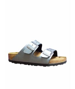 BIRKENSTOCK: Серебристые сандалии 