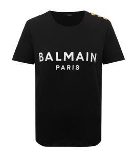 BALMAIN: Чёрная футболка 