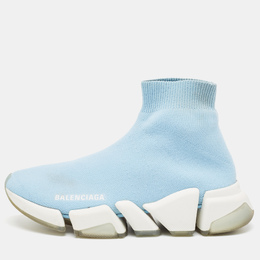 Balenciaga: Голубые кроссовки  Speed.2